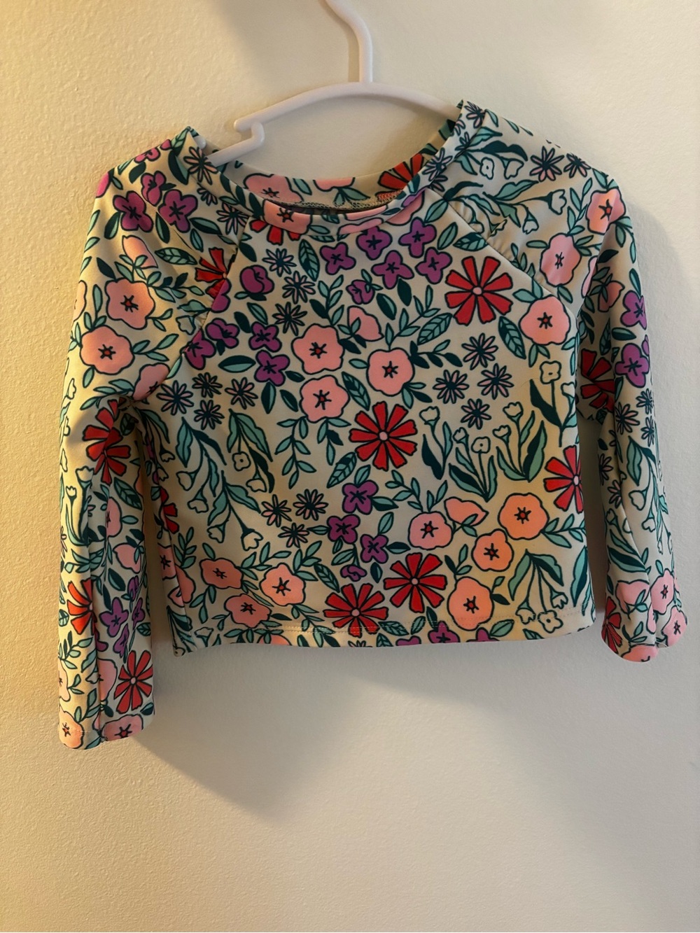 Cat & Jack Kids Floral Rashguard - Pink, Teal & Red